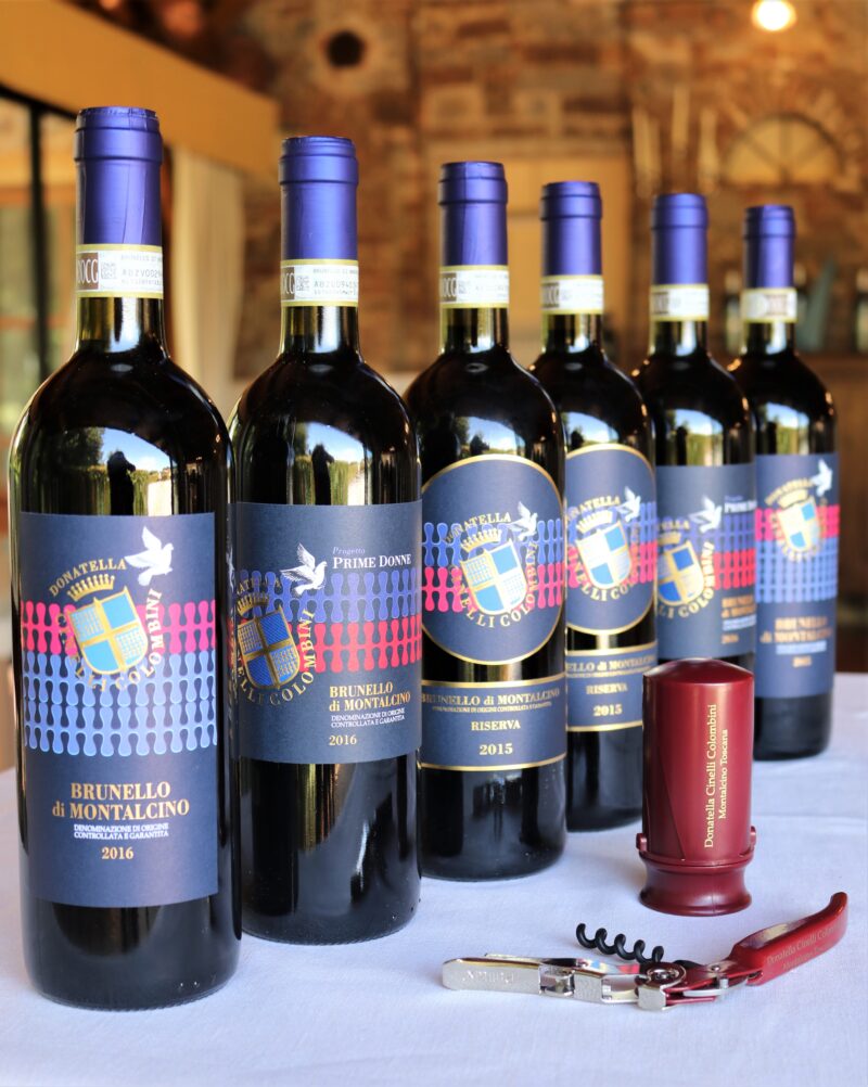 6 bottiglie di Brunello di Montalcino con cavatappi e pompetta